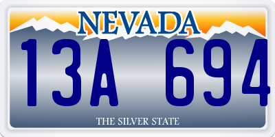 NV license plate 13A694
