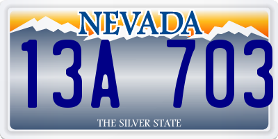 NV license plate 13A703