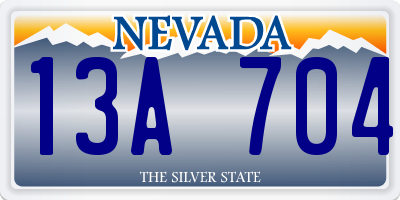 NV license plate 13A704