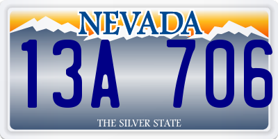 NV license plate 13A706