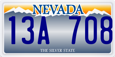 NV license plate 13A708