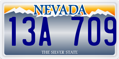 NV license plate 13A709