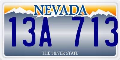 NV license plate 13A713