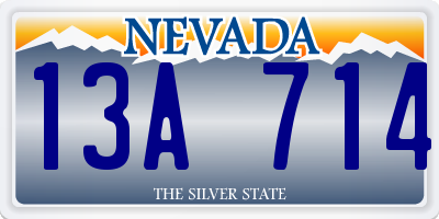 NV license plate 13A714