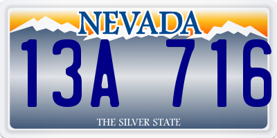 NV license plate 13A716