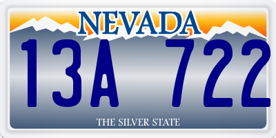 NV license plate 13A722