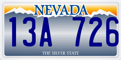 NV license plate 13A726