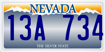 NV license plate 13A734