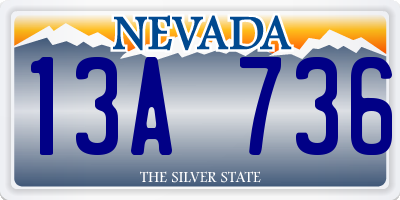 NV license plate 13A736