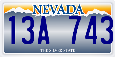 NV license plate 13A743