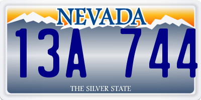 NV license plate 13A744