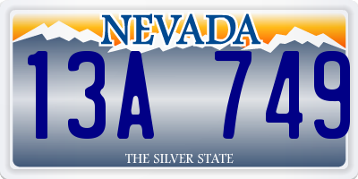 NV license plate 13A749