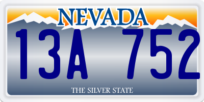 NV license plate 13A752