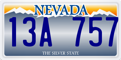 NV license plate 13A757