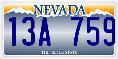 NV license plate 13A759