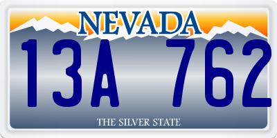 NV license plate 13A762
