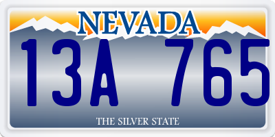NV license plate 13A765