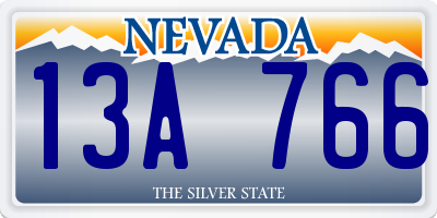 NV license plate 13A766
