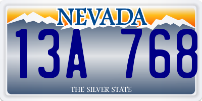 NV license plate 13A768