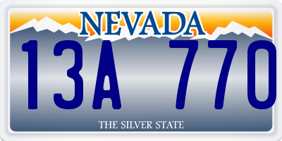 NV license plate 13A770