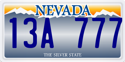 NV license plate 13A777