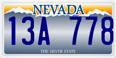 NV license plate 13A778