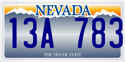 NV license plate 13A783