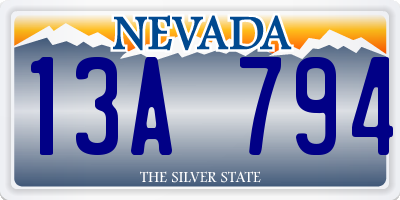 NV license plate 13A794