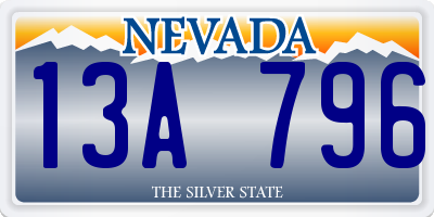NV license plate 13A796