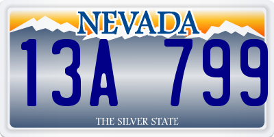 NV license plate 13A799