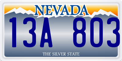 NV license plate 13A803