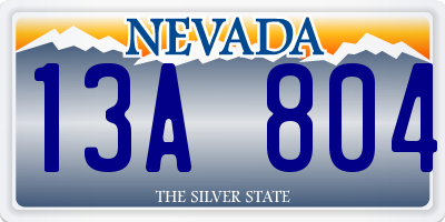 NV license plate 13A804
