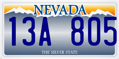 NV license plate 13A805