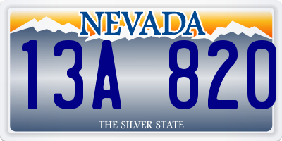 NV license plate 13A820