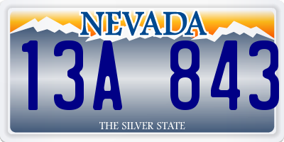 NV license plate 13A843