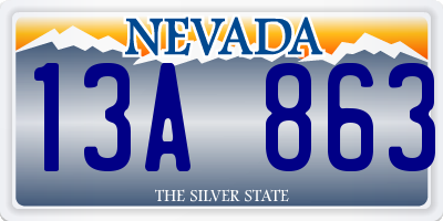 NV license plate 13A863