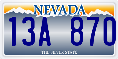 NV license plate 13A870