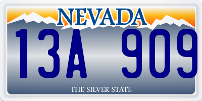 NV license plate 13A909