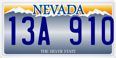 NV license plate 13A910