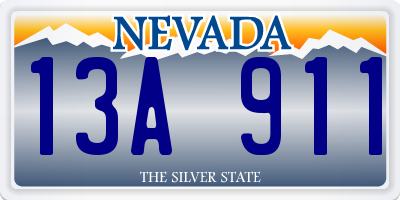 NV license plate 13A911