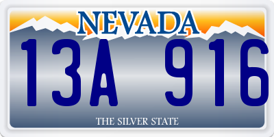 NV license plate 13A916