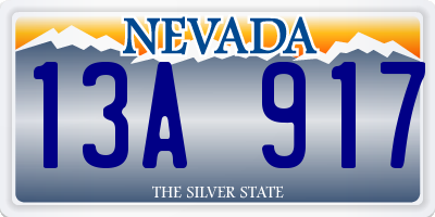 NV license plate 13A917
