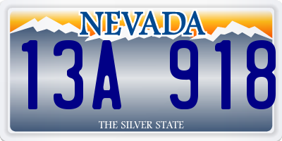 NV license plate 13A918