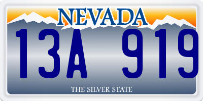 NV license plate 13A919