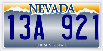 NV license plate 13A921