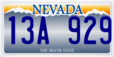 NV license plate 13A929