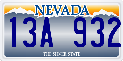NV license plate 13A932