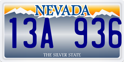 NV license plate 13A936