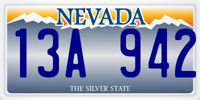 NV license plate 13A942
