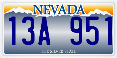 NV license plate 13A951